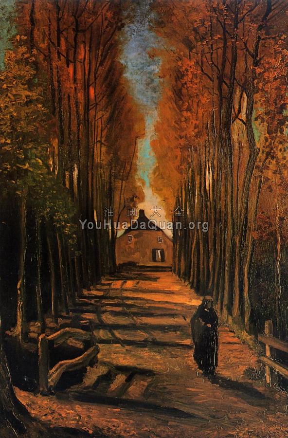 秋天白杨树的大道 - 文森特·威廉·梵高